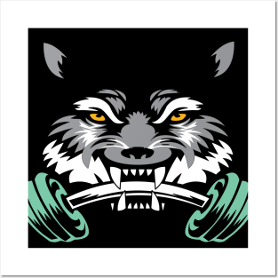 Wolf sport and fitness lovely blend drawing cute cool colorful Posters and Art